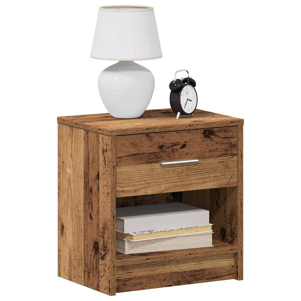 Comodini 2 pz con Cassetto Legno Antico 39x28x41 cm