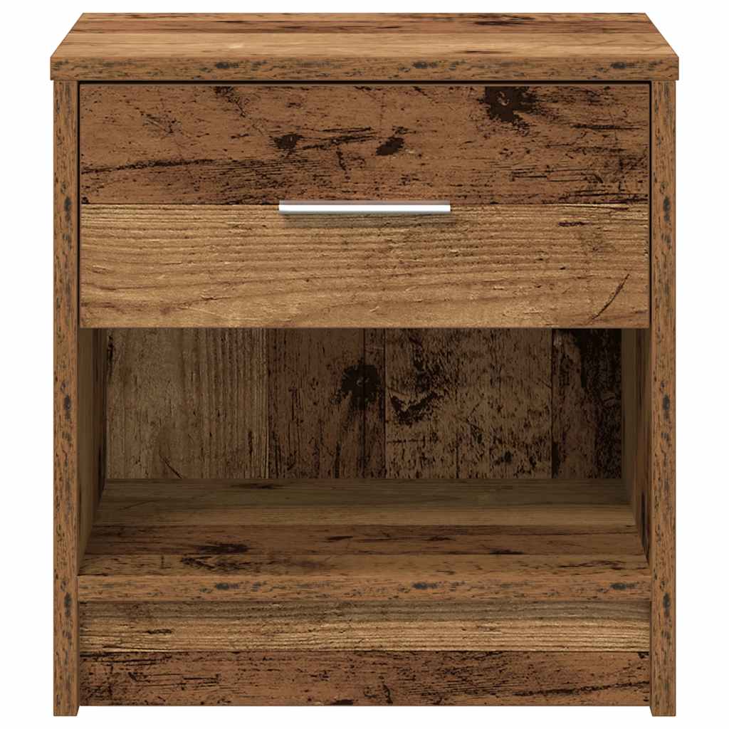 Comodini 2 pz con Cassetto Legno Antico 39x28x41 cm