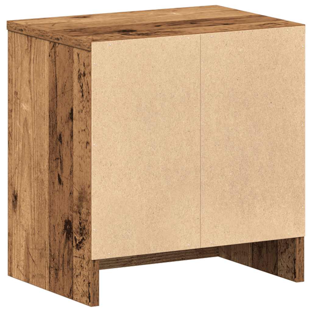 Comodini 2 pz con Cassetto Legno Antico 39x28x41 cm