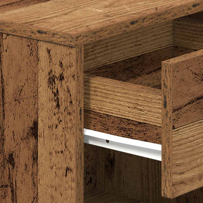 Comodini 2 pz con Cassetto Legno Antico 39x28x41 cm