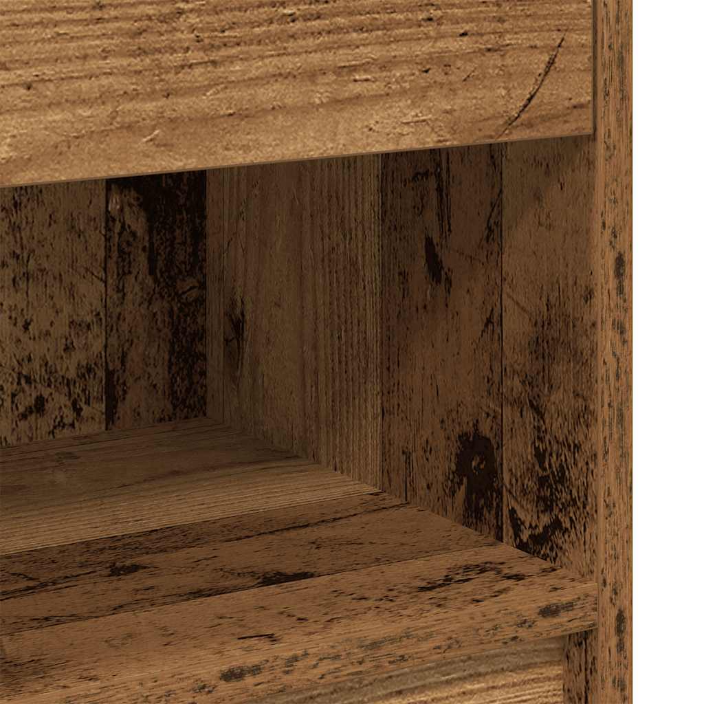 Comodini 2 pz con Cassetto Legno Antico 39x28x41 cm