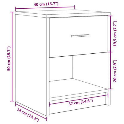 Comodino con Cassetto Bianco 40x34x50 cm - homemem39