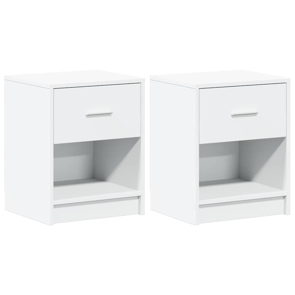 Comodini 2 pz con Cassetto Bianco 40x34x50 cm - homemem39