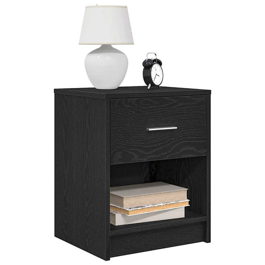 Comodini 2 pz con Cassetto Nero 40x34x50 cm - homemem39