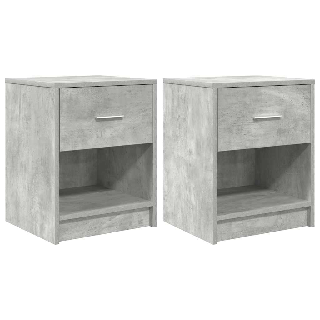Comodini 2 pz con Cassetto Grigio Cemento 40x34x50 cm - homemem39