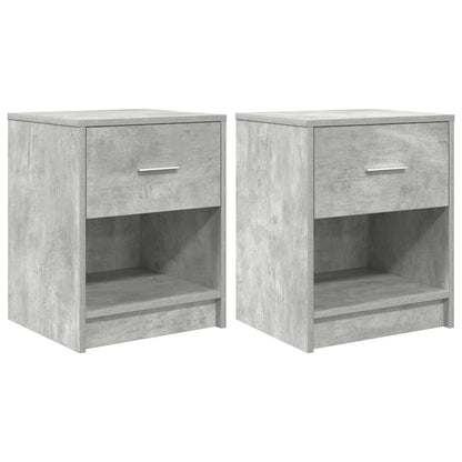 Comodini 2 pz con Cassetto Grigio Cemento 40x34x50 cm - homemem39