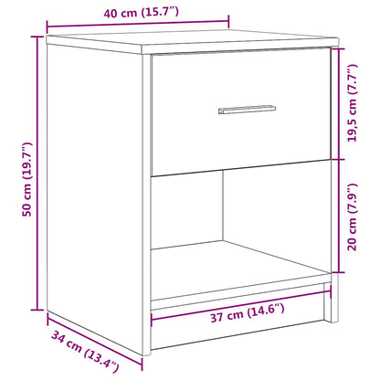 Comodino con Cassetto Grigio Sonoma 40x34x50 cm - homemem39