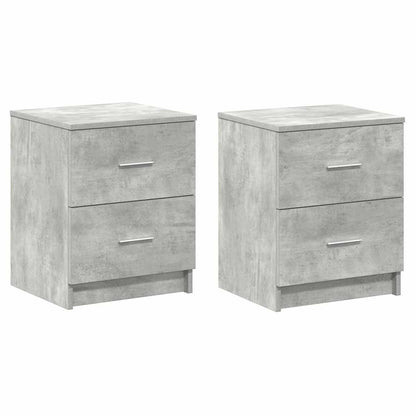 Comodini 2 pz con 2 Cassetti Grigio Cemento 40x36x50 cm - homemem39
