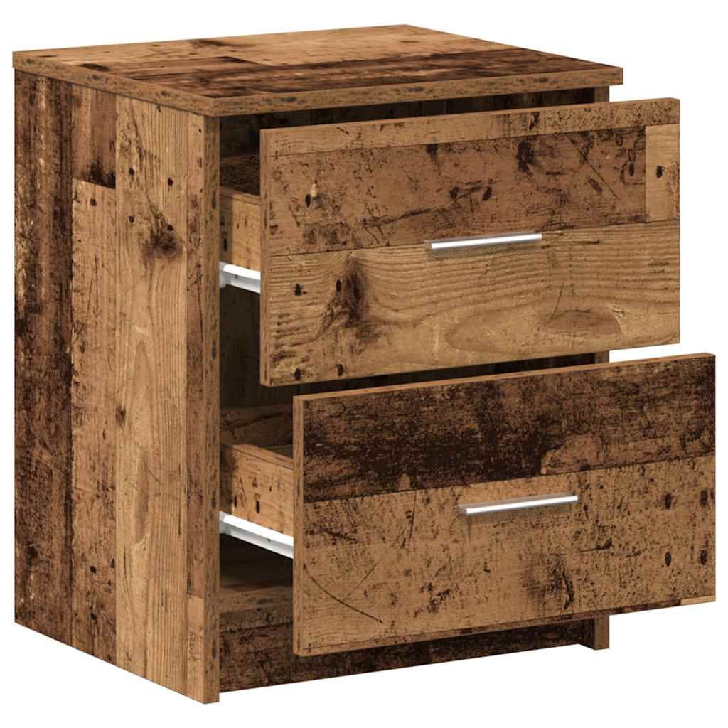 Comodini 2 pz con 2 Cassetti Legno Antico 40x36x50 cm - homemem39