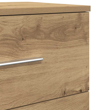 Comodino con 2 Cassetti Rovere Artigianale 40x36x50 cm | homemem39