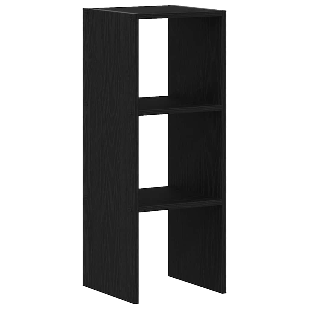 Libreria Impilabili Rovere Nero 30x30x80 cm Legno Multistrato | homemem39