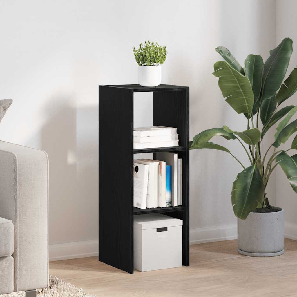 Libreria Impilabili Rovere Nero 30x30x80 cm Legno Multistrato