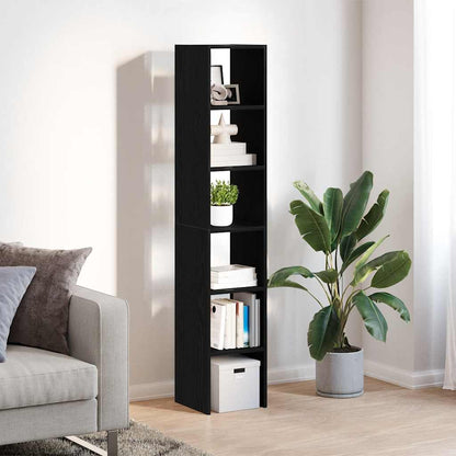 Librerie 2 pz Impilabili Rovere Nero 30x30x80 cm in Truciolato