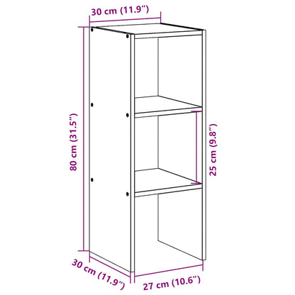 Libreria Impilabili Rovere Sonoma 30x30x80 cm Legno Multistrato | homemem39