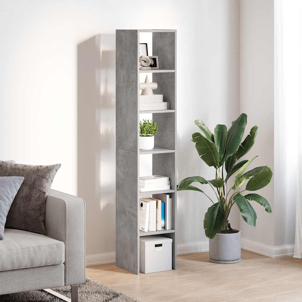 Librerie 2 pz Impilabili Grigio Cemento 30x30x80 cm Truciolato