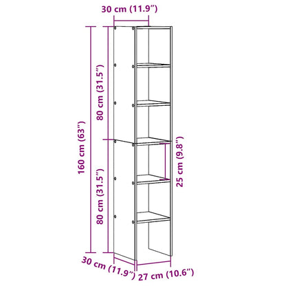 Librerie 2 pz Impilabili Rovere 30x30x80 cm Legno Multistrato | homemem39