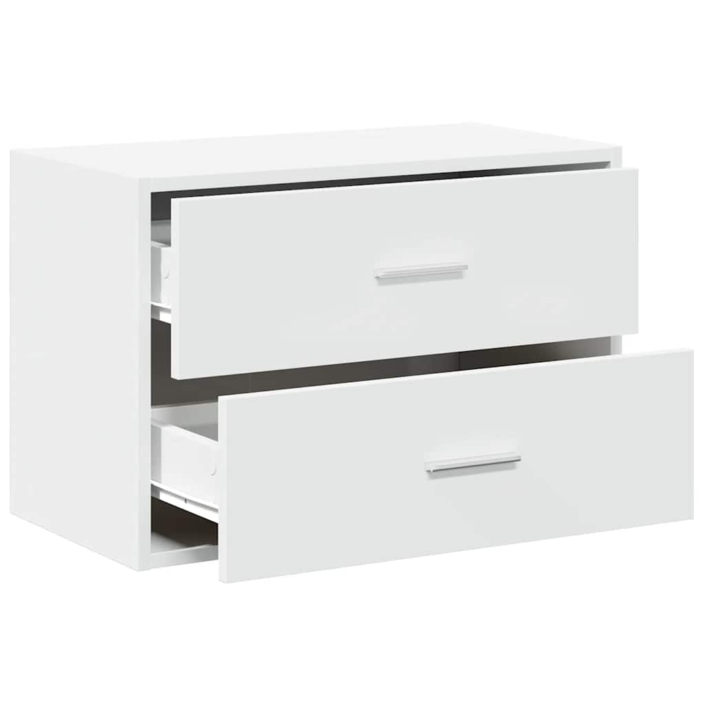 Armadio con 2 Cassetti Bianco 60x31x40 cm in Legno Multistrato - homemem39