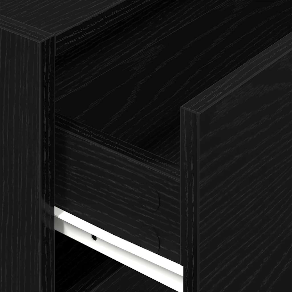 Armadio con 2 Cassetti Rovere Nero 60x31x40 cm in Truciolato - homemem39
