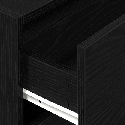 Armadio con 2 Cassetti Rovere Nero 60x31x40 cm in Truciolato - homemem39