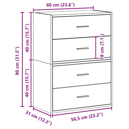 Armadi con 2 Cassetti 2 pz Rovere Sonoma 60x31x40 cm Truciolato | homemem39