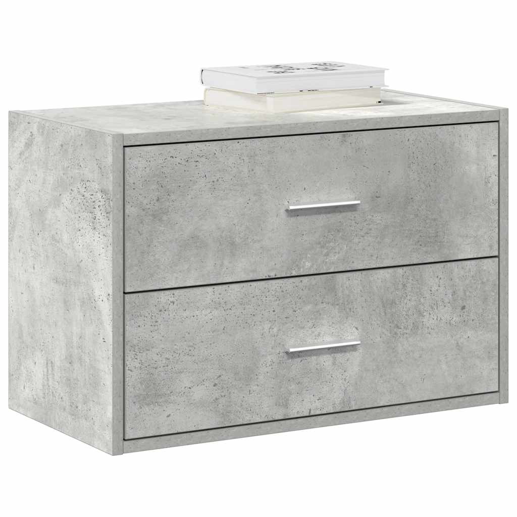 Armadio con 2 Cassetti Grigio Cemento 60x31x40 cm in Truciolato - homemem39