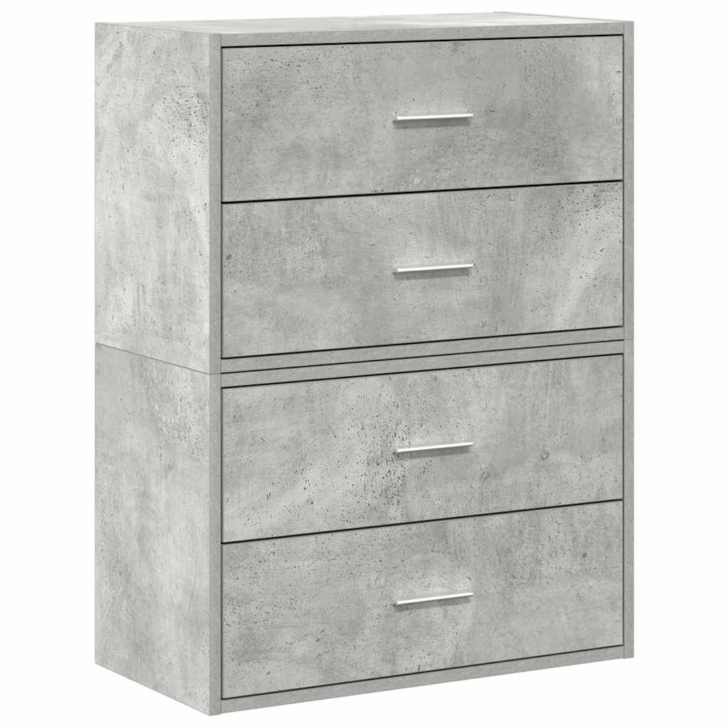 Armadi con 2 Cassetti 2 pz Grigio Cemento 60x31x40cm Truciolato - homemem39