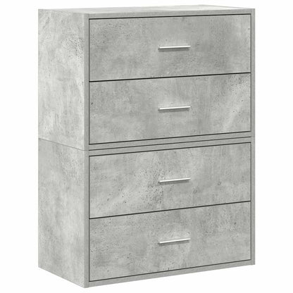 Armadi con 2 Cassetti 2 pz Grigio Cemento 60x31x40cm Truciolato - homemem39