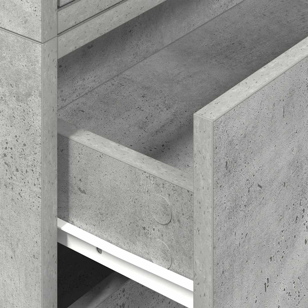 Armadi con 2 Cassetti 2 pz Grigio Cemento 60x31x40cm Truciolato - homemem39