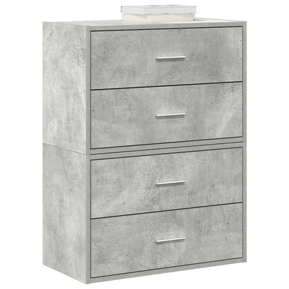 Armadi con 2 Cassetti 2 pz Grigio Cemento 60x31x40cm Truciolato - homemem39