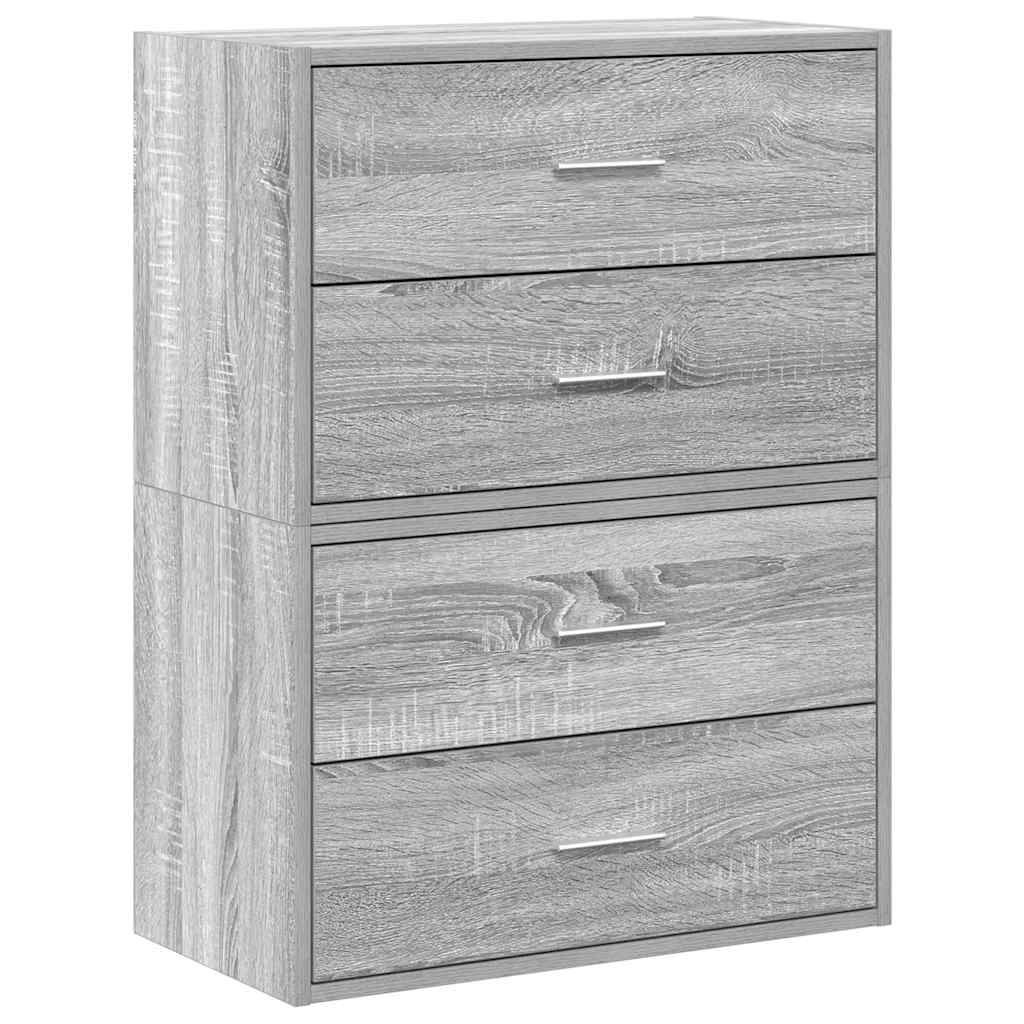 Armadi con 2 Cassetti 2 pz Grigio Sonoma 60x31x40 cm Truciolato - homemem39