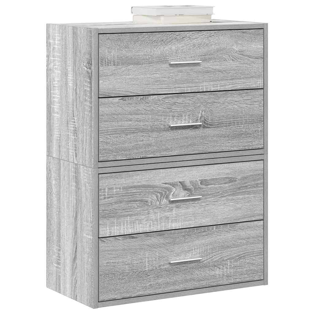 Armadi con 2 Cassetti 2 pz Grigio Sonoma 60x31x40 cm Truciolato - homemem39