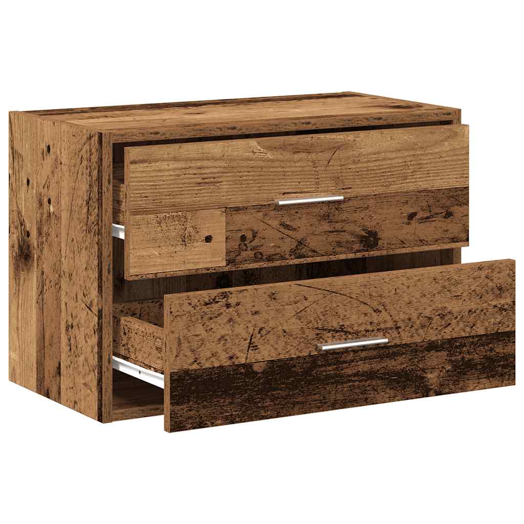 Armadio con 2 Cassetti Legno Antico 60x31x40 cm in Truciolato - homemem39