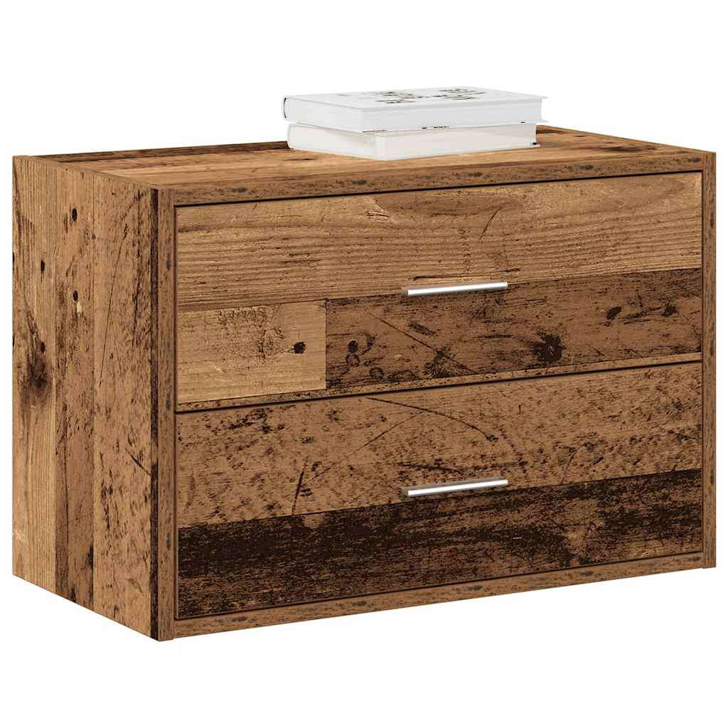 Armadio con 2 Cassetti Legno Antico 60x31x40 cm in Truciolato - homemem39