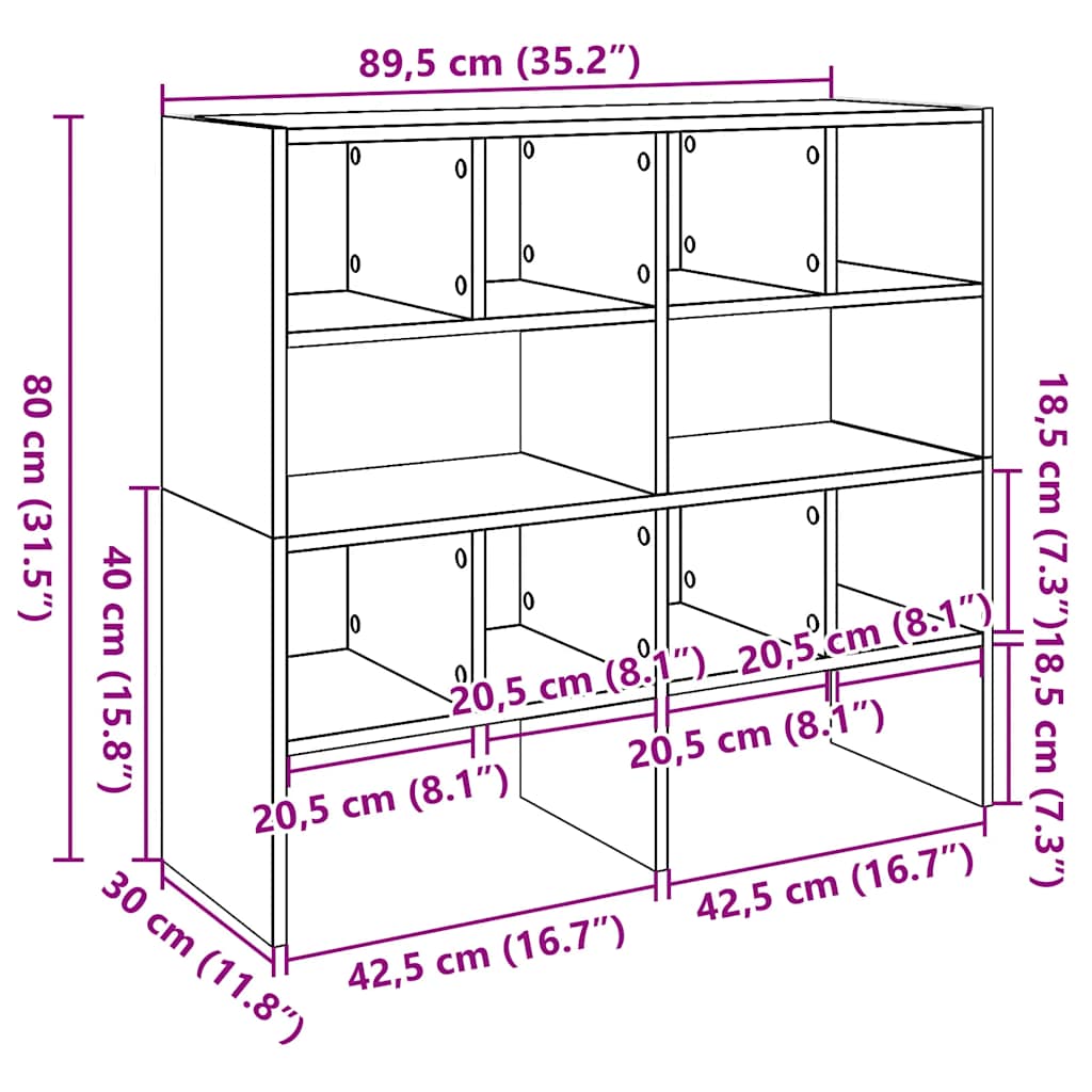 Scarpiere 2 pz Impilabili Rovere Fumo 89,5x30x40 cm | homemem39