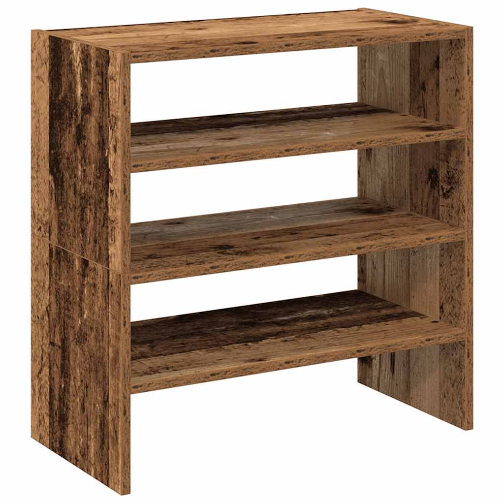 Scarpiere 2 pz Impilabili Legno Antico 60x30x30,5 cm - homemem39