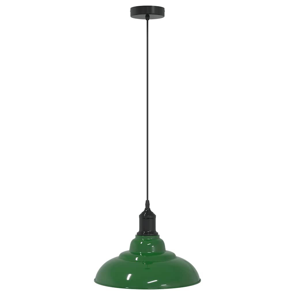 Lampada a Sospensione Regolabile E27 Verde Lucido Ø31cm Metallo