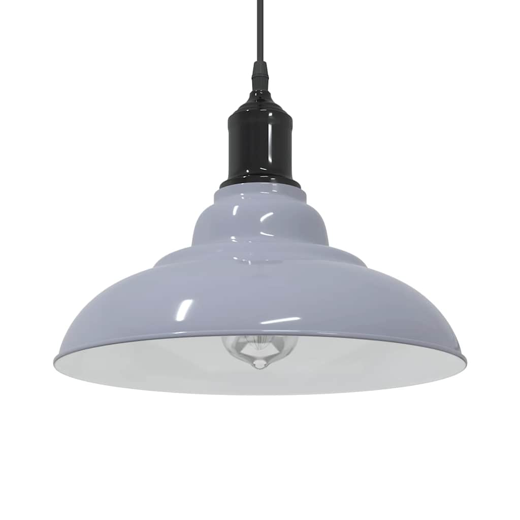 Lampada Sospensione Regolabile E27 Grigio Lucido Ø31 cm Metallo