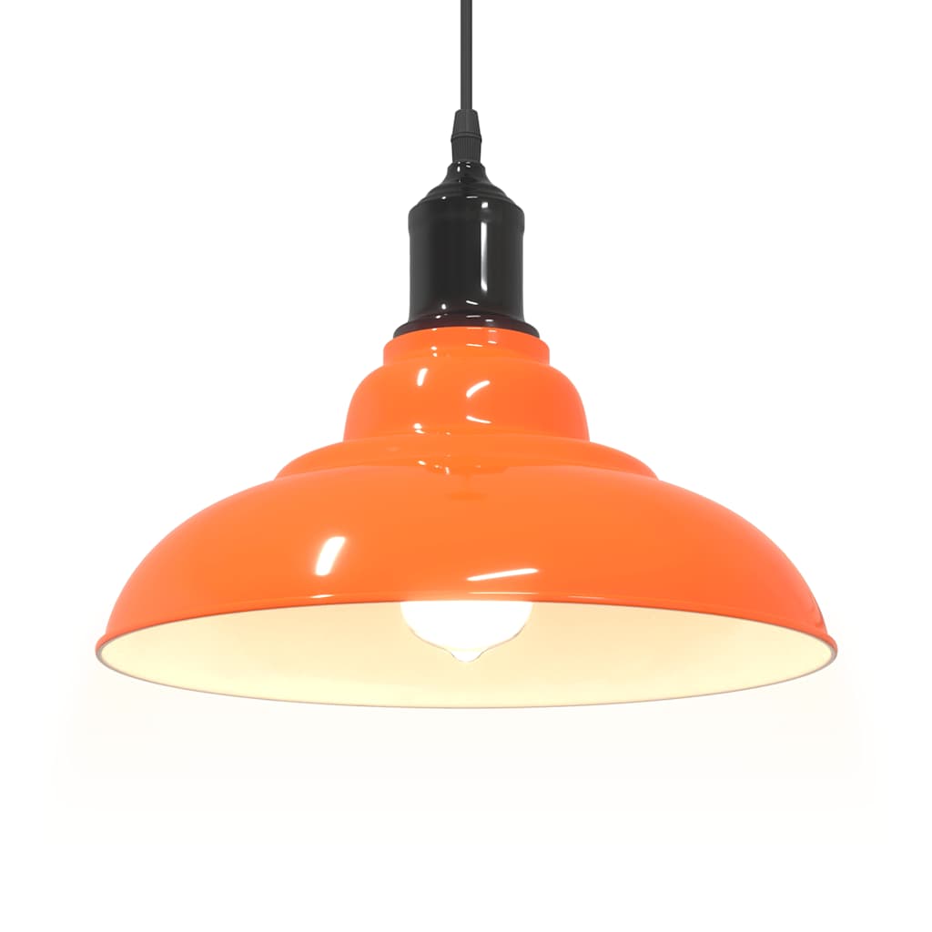 Lampada Sospensione Regolabile E27 Arancio Lucido Ø31cm Metallo