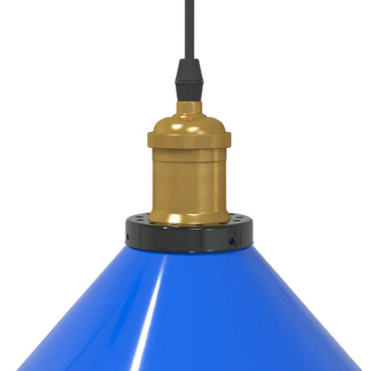 Lampada a Sospensione Regolabile E27 Blu Scuro Ø22 cm Metallo