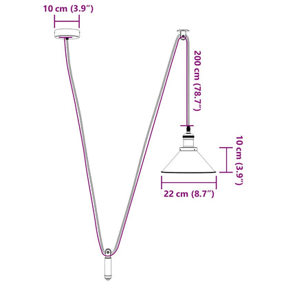 Lampada a Sospensione Regolabile E27 Blu Scuro Ø22 cm Metallo