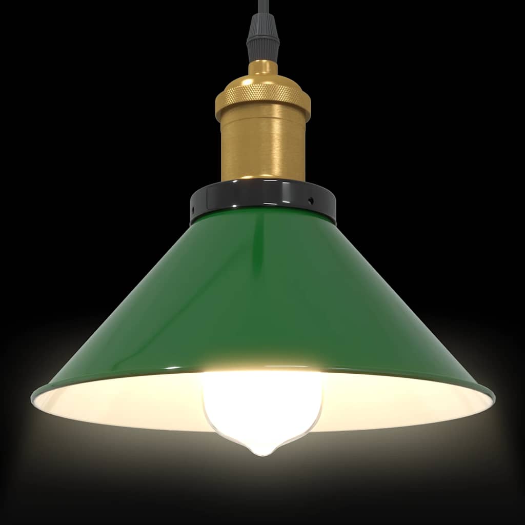 Lampada a Sospensione Regolabile E27 Verde Lucido Ø22cm Metallo