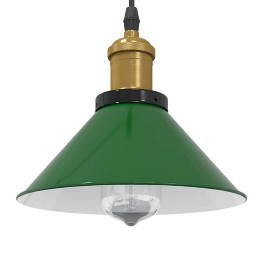 Lampada a Sospensione Regolabile E27 Verde Lucido Ø22cm Metallo