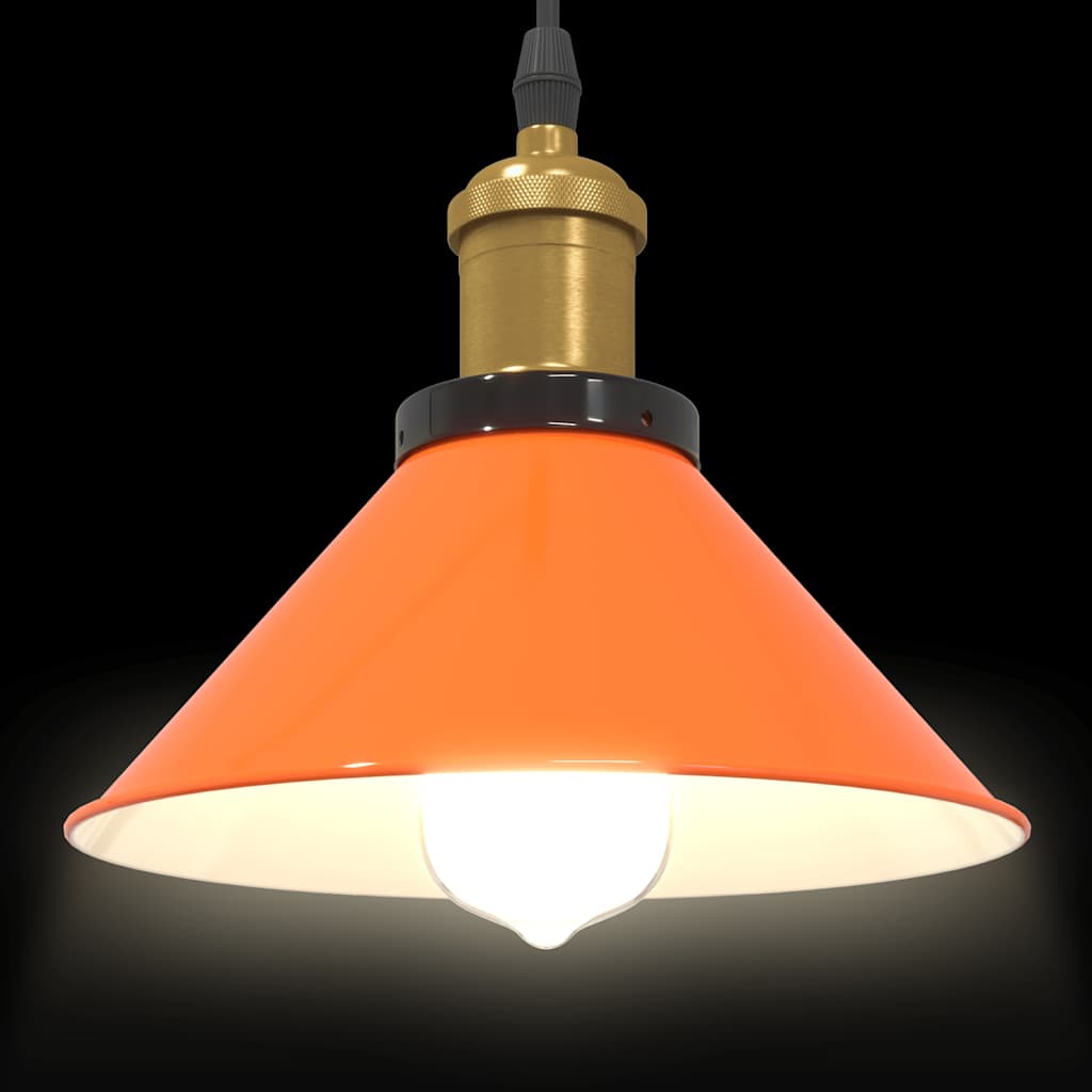 Lampada Sospensione Regolabile E27 Arancio Lucido Ø22cm Metallo