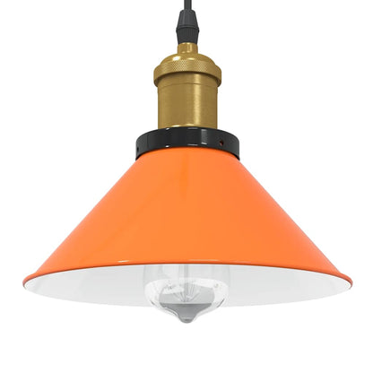 Lampada Sospensione Regolabile E27 Arancio Lucido Ø22cm Metallo