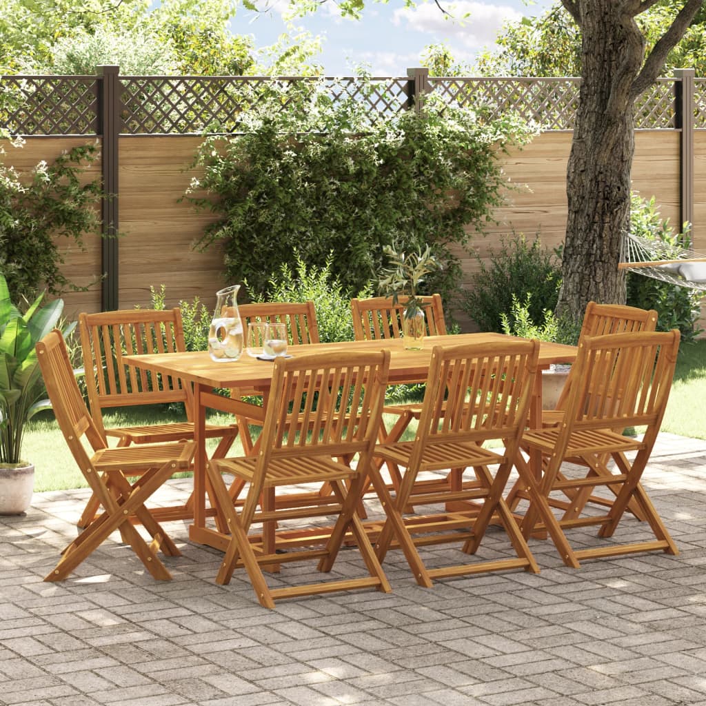 Set da Pranzo da Giardino 9pz 180x90x75cm Legno Massello Acacia | homemem39