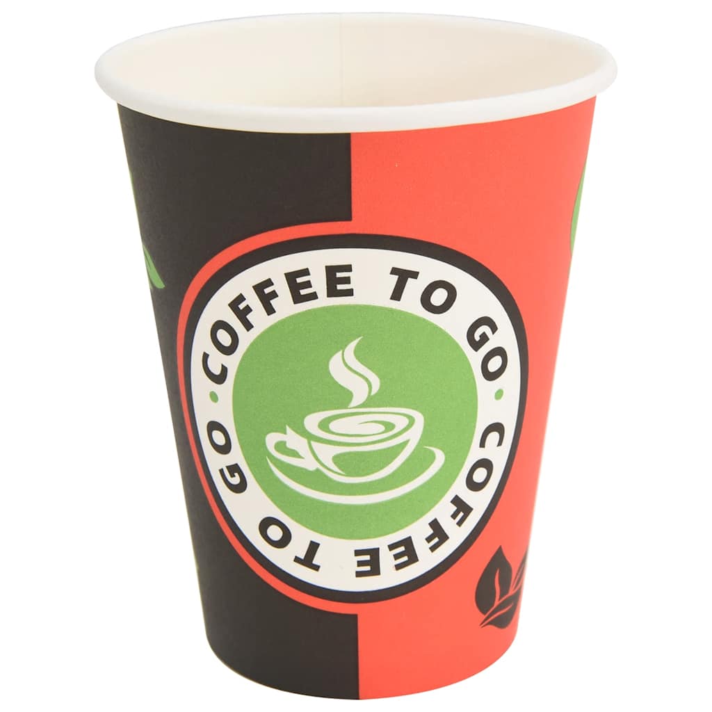 Bicchieri da Caffè in Carta 1000 pz 12oz 300ml Rosso e Nero | homemem39