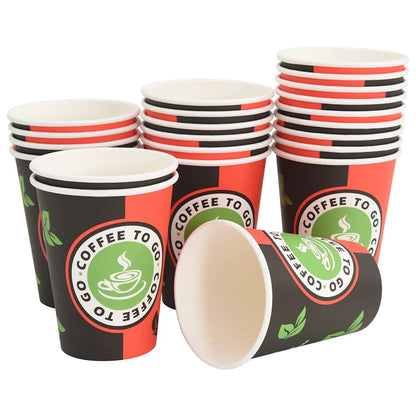 Bicchieri da Caffè in Carta 1000 pz 12oz 300ml Rosso e Nero | homemem39