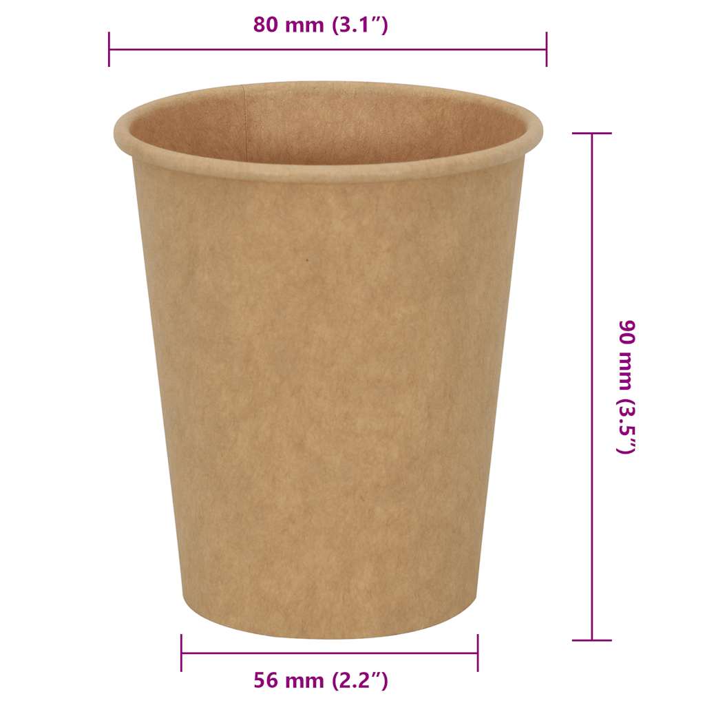 Bicchieri da Caffè in Carta 1000 pz 8oz 200ml Marrone | homemem39