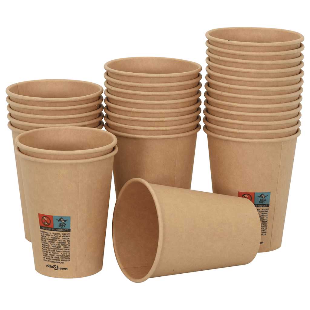 Bicchieri da Caffè in Carta 1000 pz 12oz 300ml Marrone | homemem39