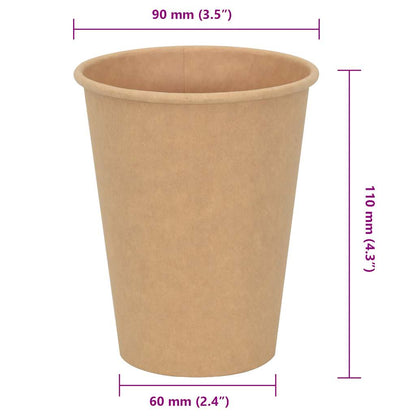 Bicchieri da Caffè in Carta 1000 pz 12oz 300ml Marrone | homemem39
